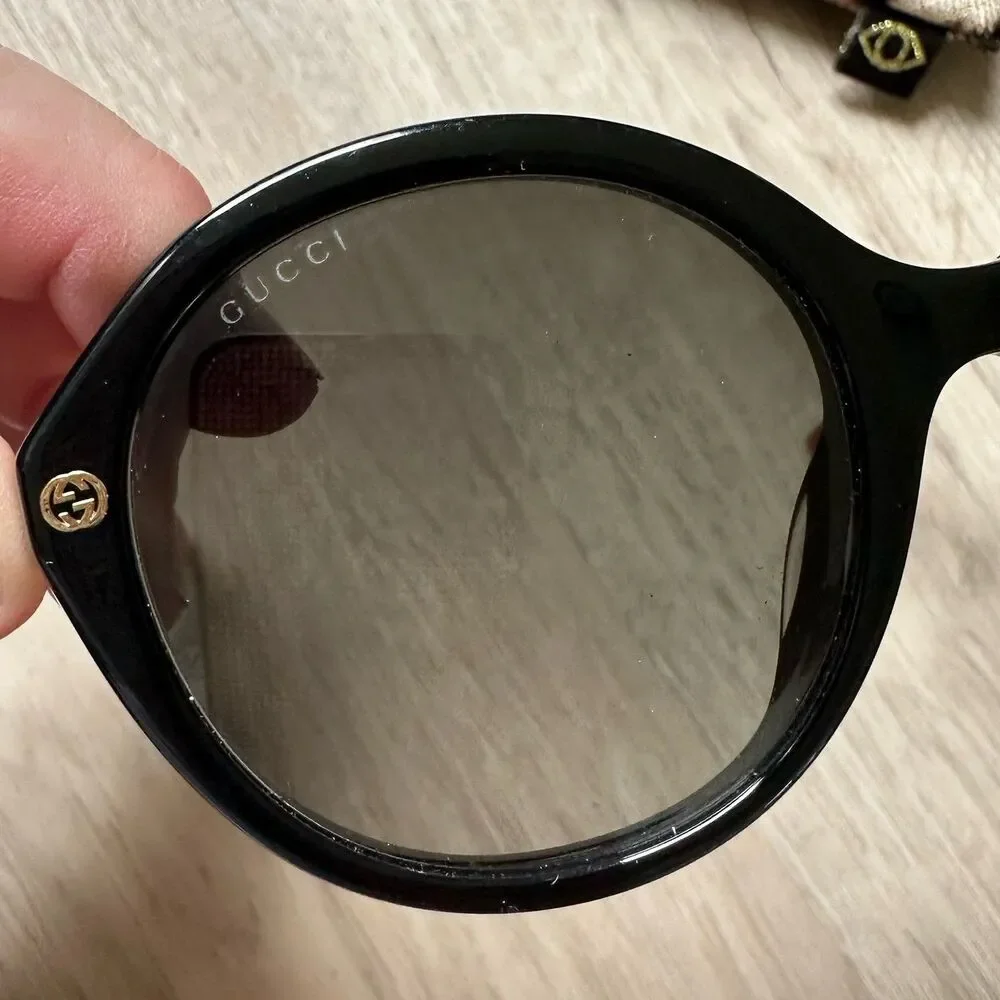 Gucci Sunglasses GG0023S Black Front Havana Tortoiseshell Brown Sides
